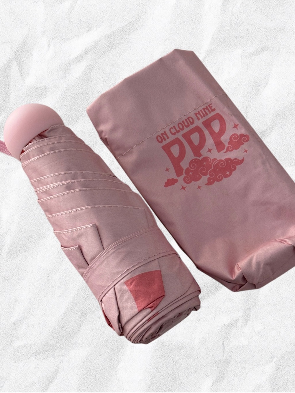 Pink Palm Puff Umbrella